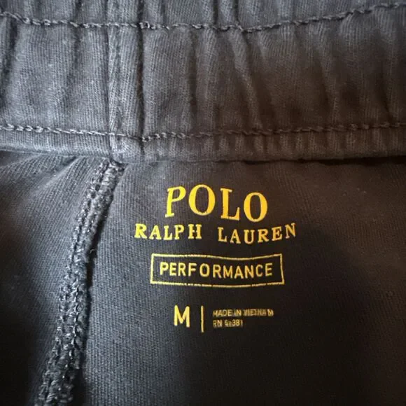 Polo Ralph Lauren Interlock Track Pant Mens Medium Black Pony Sweatpants Lounge - Picture 7 of 16